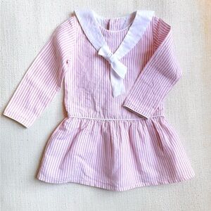 La Coqueta Pink Striped Sailor Dress, sz 3T